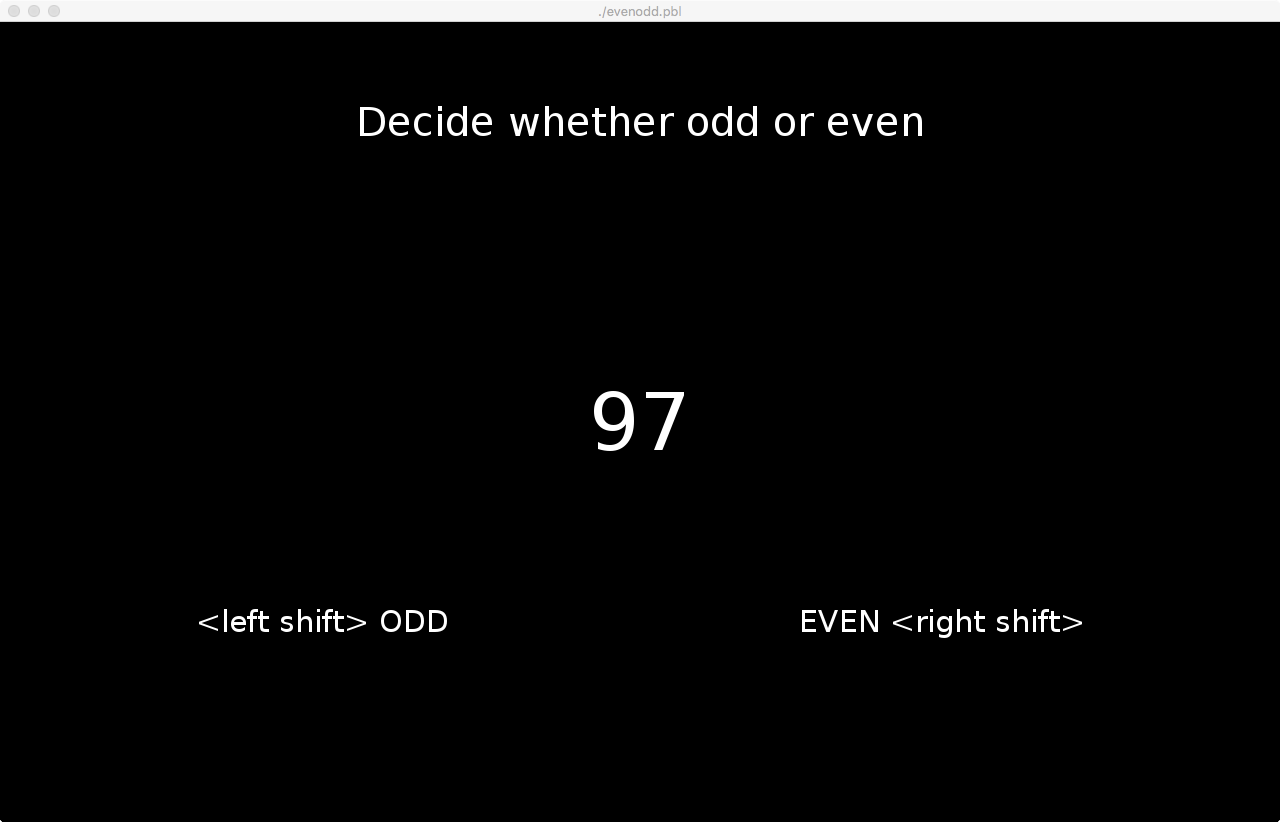 Even/Odd Classification Task screenshot