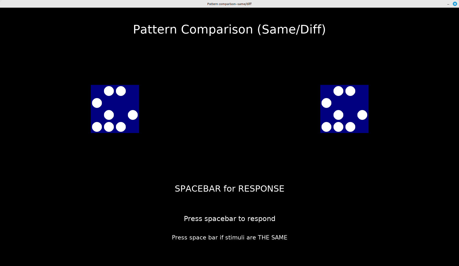 Pattern Comparison (Same/Different) screenshot
