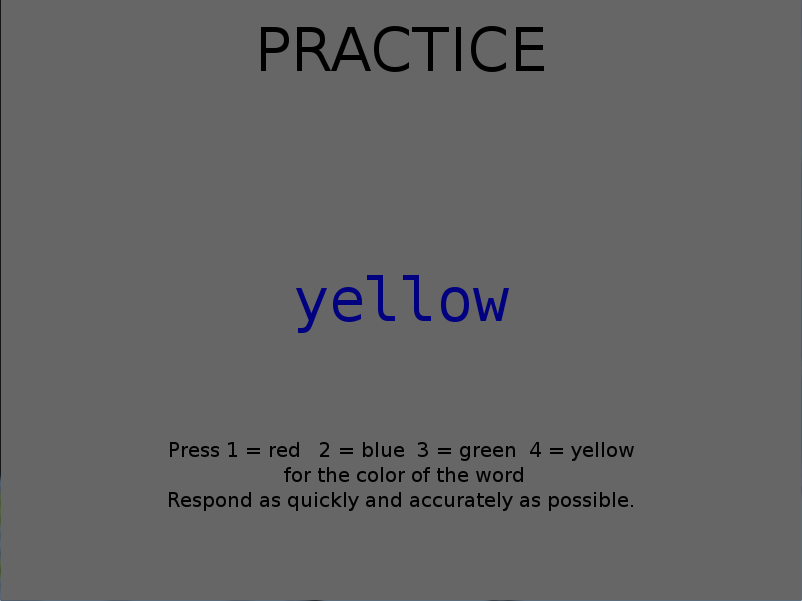 Color Stroop Task screenshot