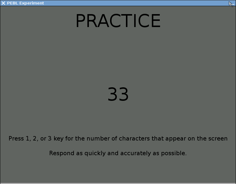 Number Stroop Task screenshot
