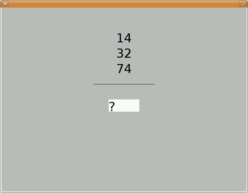 Two-Column Addition Test screenshot