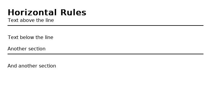Horizontal Rules