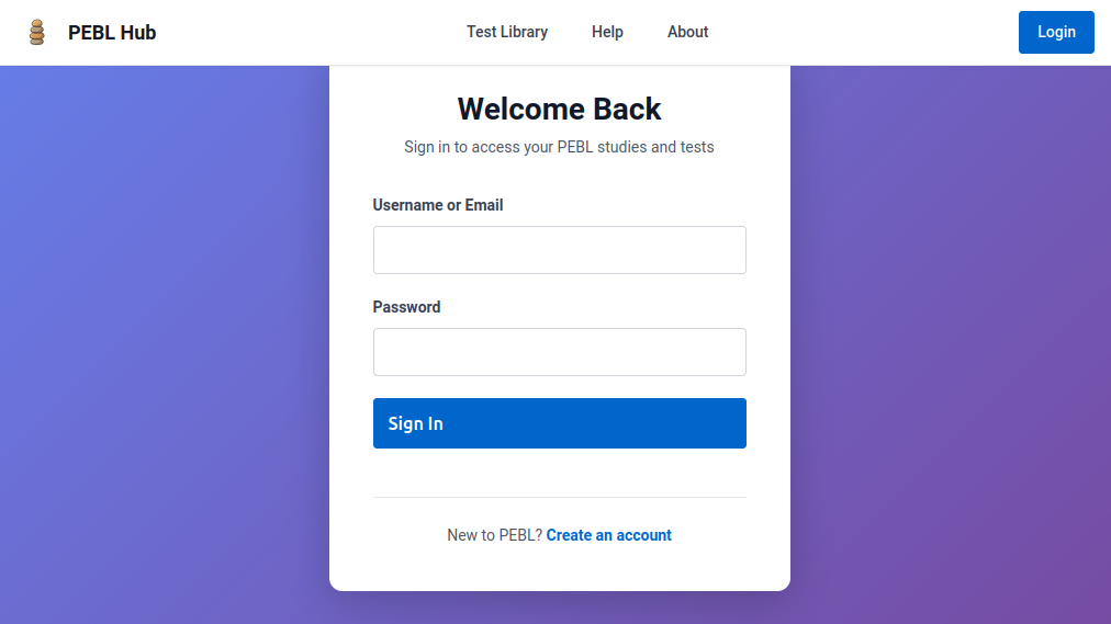 Login page showing username and password fields with Sign In button